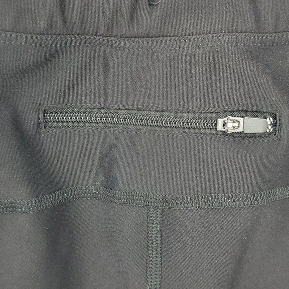 Xersion capris leggings,  black/gray/orange.‎ Large. Fitted. - Picture 4 of 5